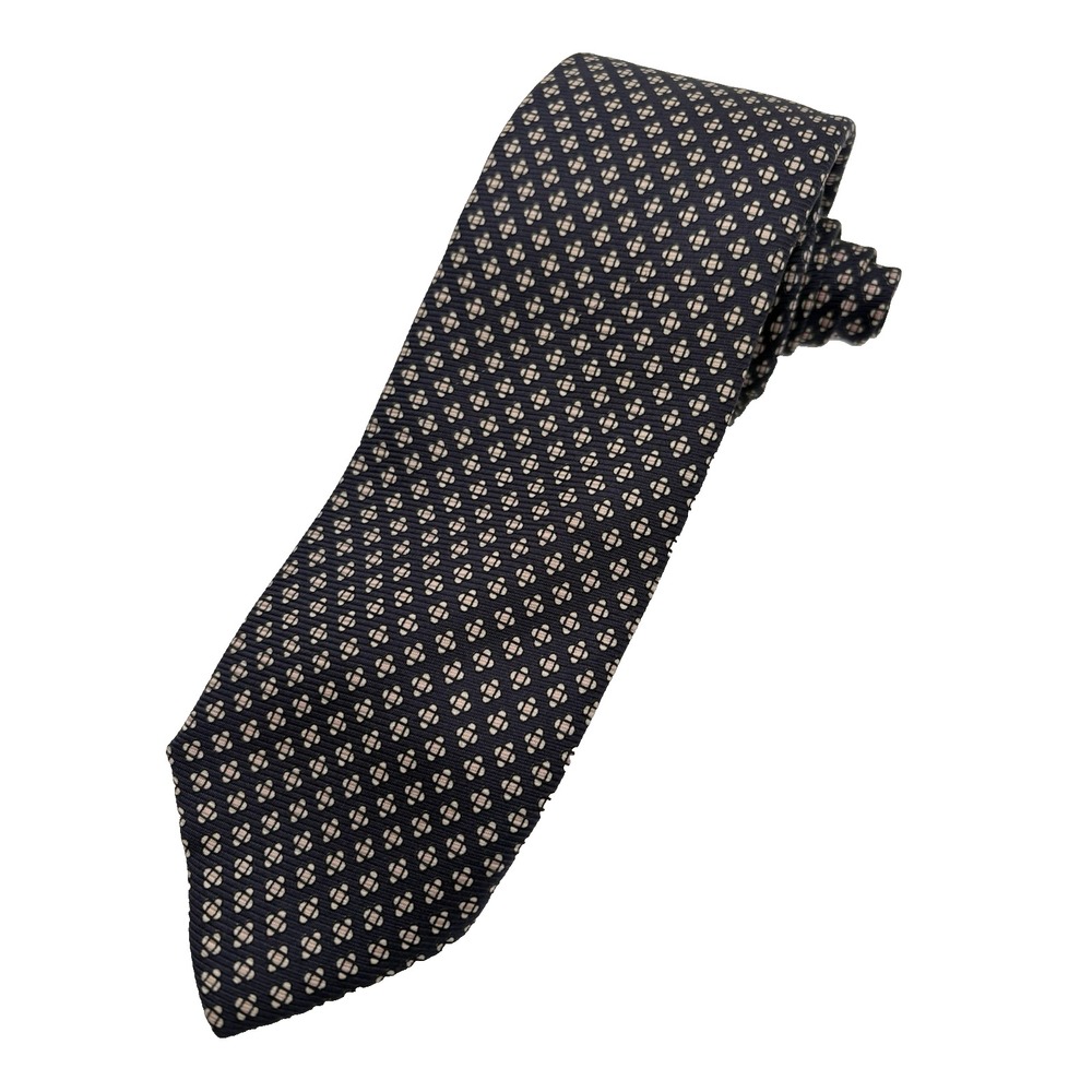 RALPH LAUREN Tie POLO Black Label Mens 100% Silk Luxury Geometric  EUC